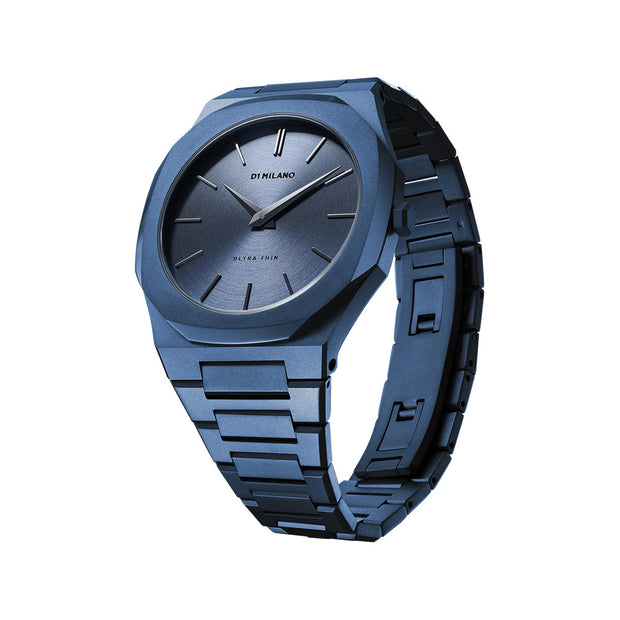 Men Ultra Thin Blue Watch