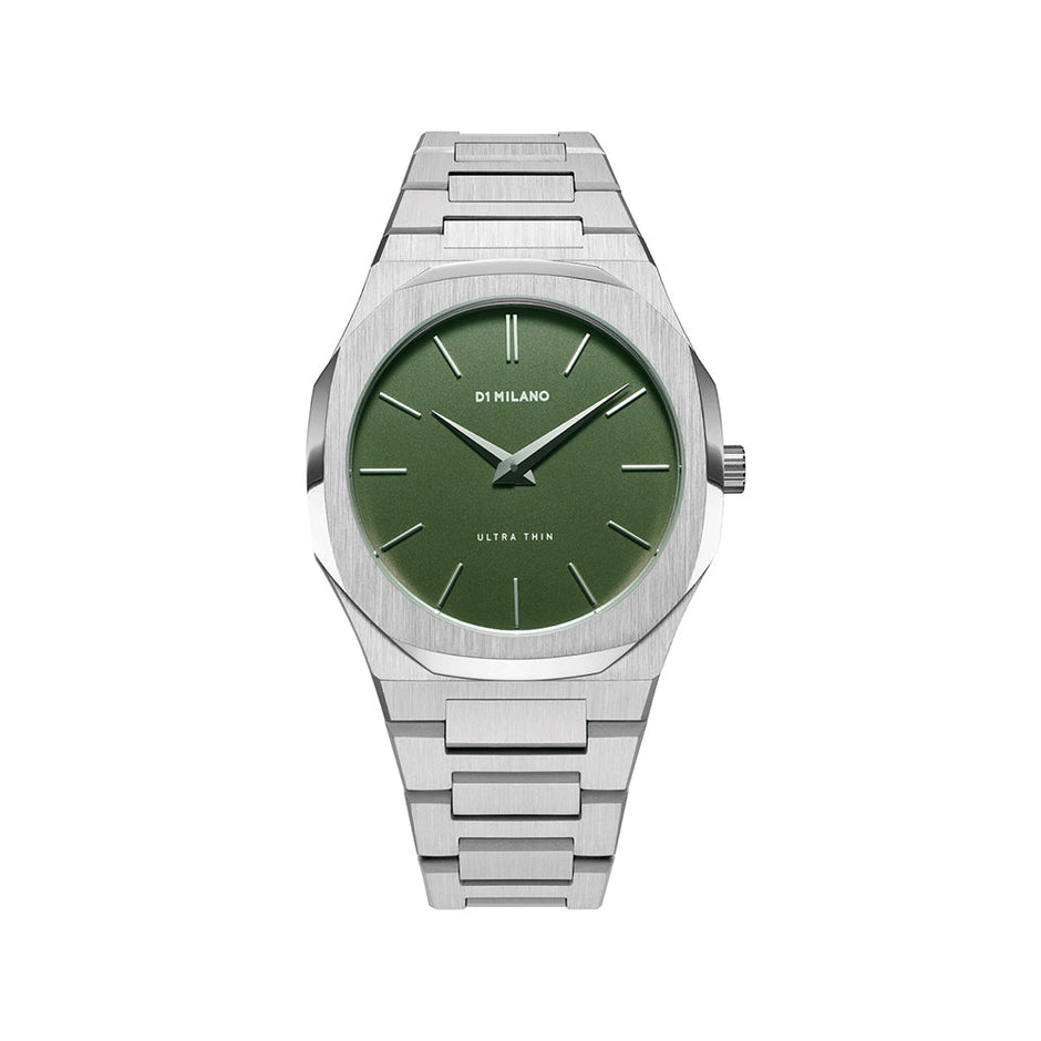 Men Ultra Thin Green Watch