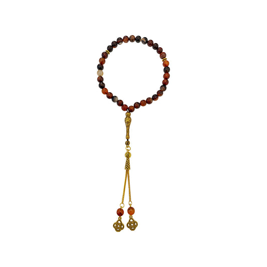 Dici Unisex Gold/Brown Prayer Beads - 4894626184949