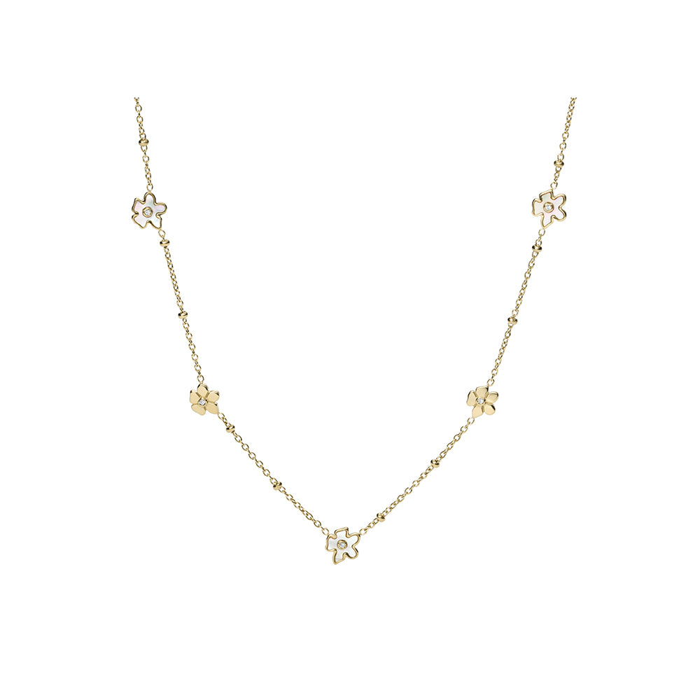 Louis Vuitton Flower Station Gold Tone Necklace