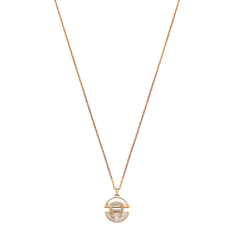 قلادة نسائية من الذهب الوردي بطول