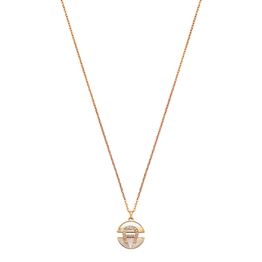 قلادة نسائية من الذهب الوردي بطول