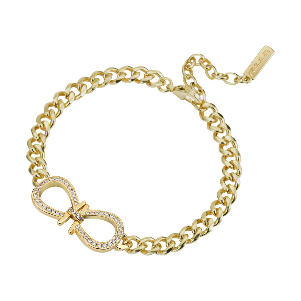 Women Solitaire Crystal Golden Bracelet