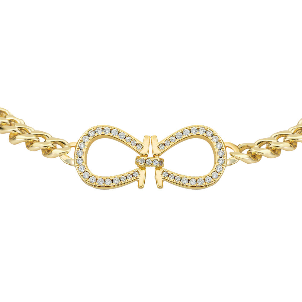 Women Solitaire Crystal Golden Bracelet