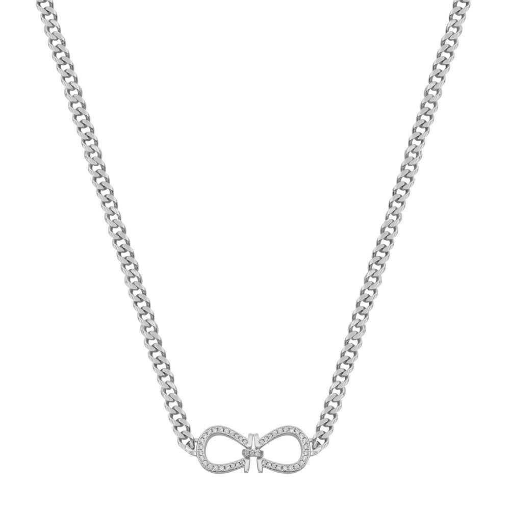 Women Solitaire Crystal White Necklace