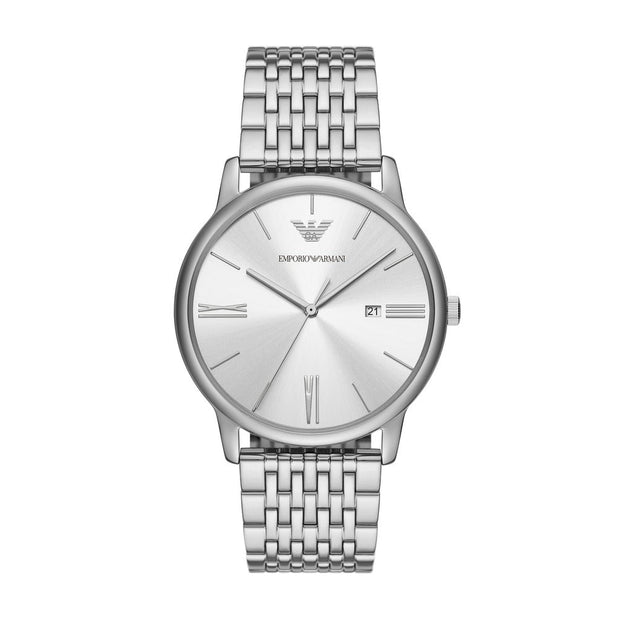 Men Minimalist Silver Watch