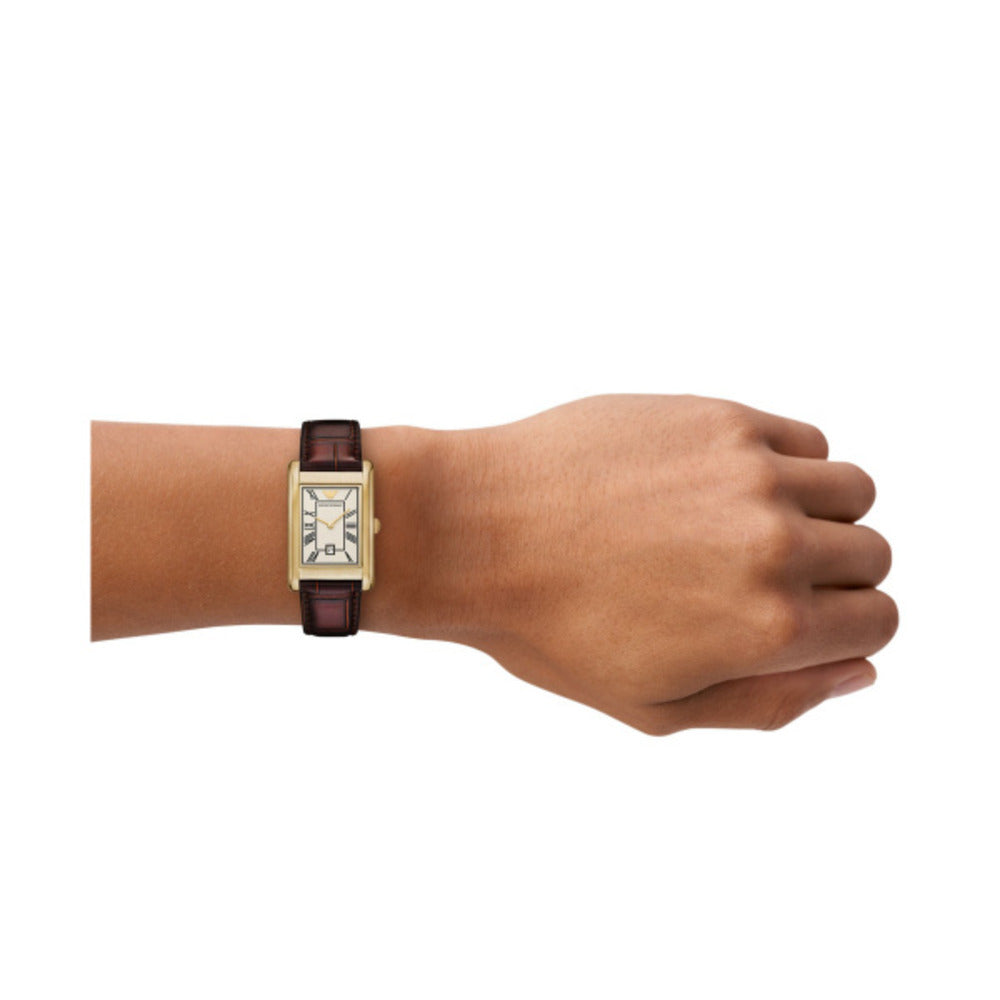 Men Brown Leather Watch