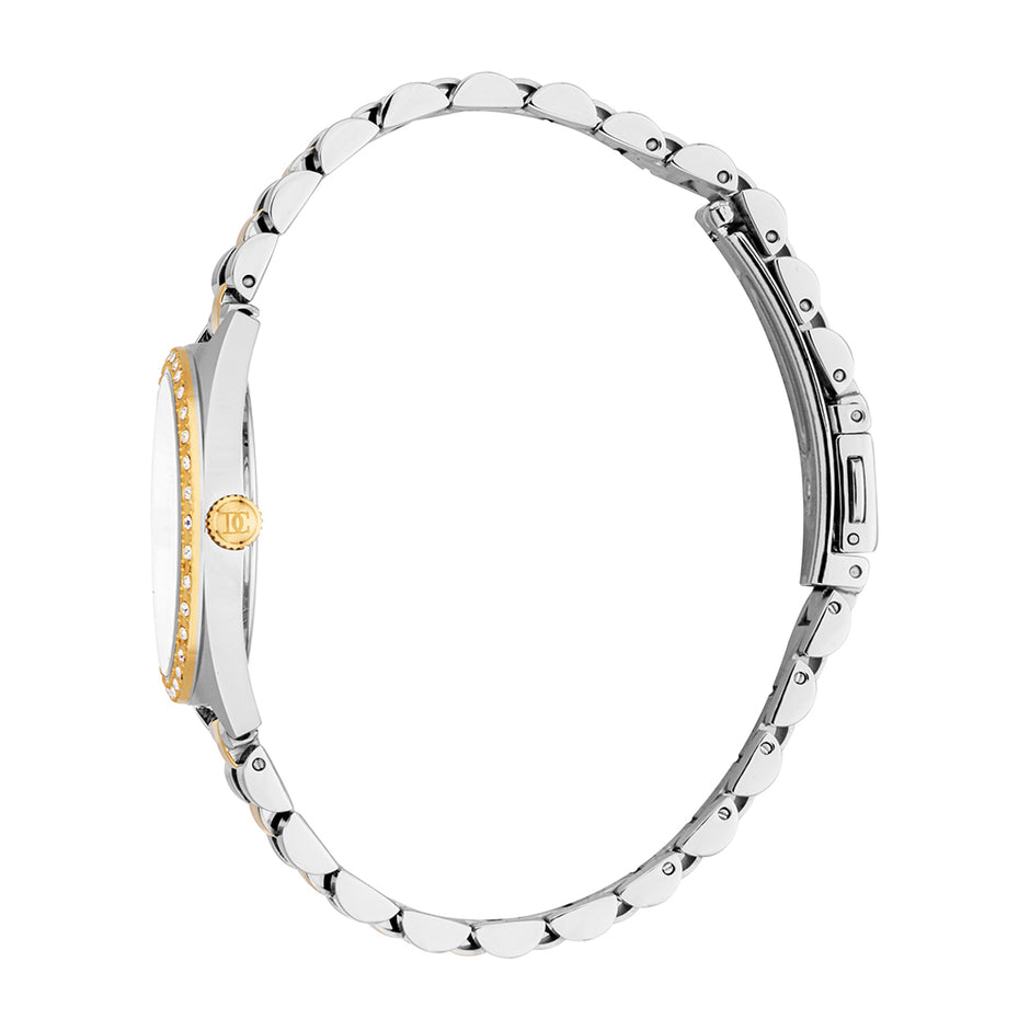 ساعة لودميلا ثنائية اللون للنساء