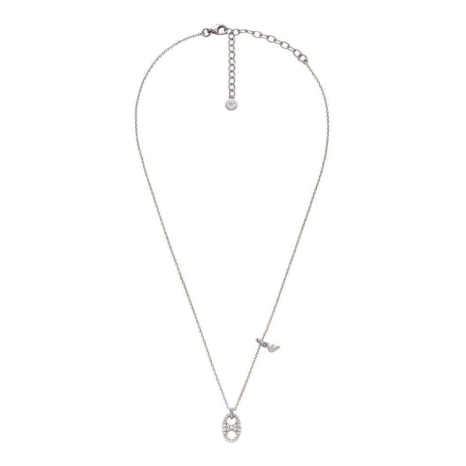 Women Eagle Logo Silver Necklace