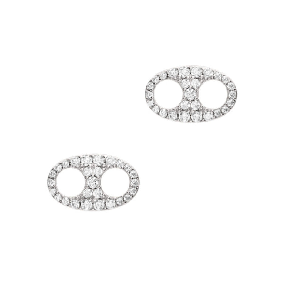 Women Eagle Logo Silver Earrings