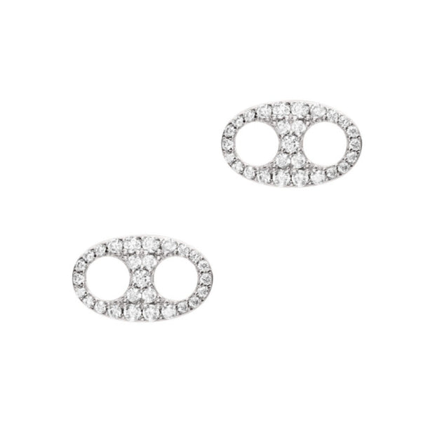 Women Eagle Logo Silver Earrings