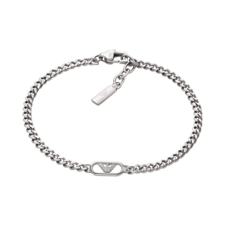 Men Eagle Logo Silver Bracelet
