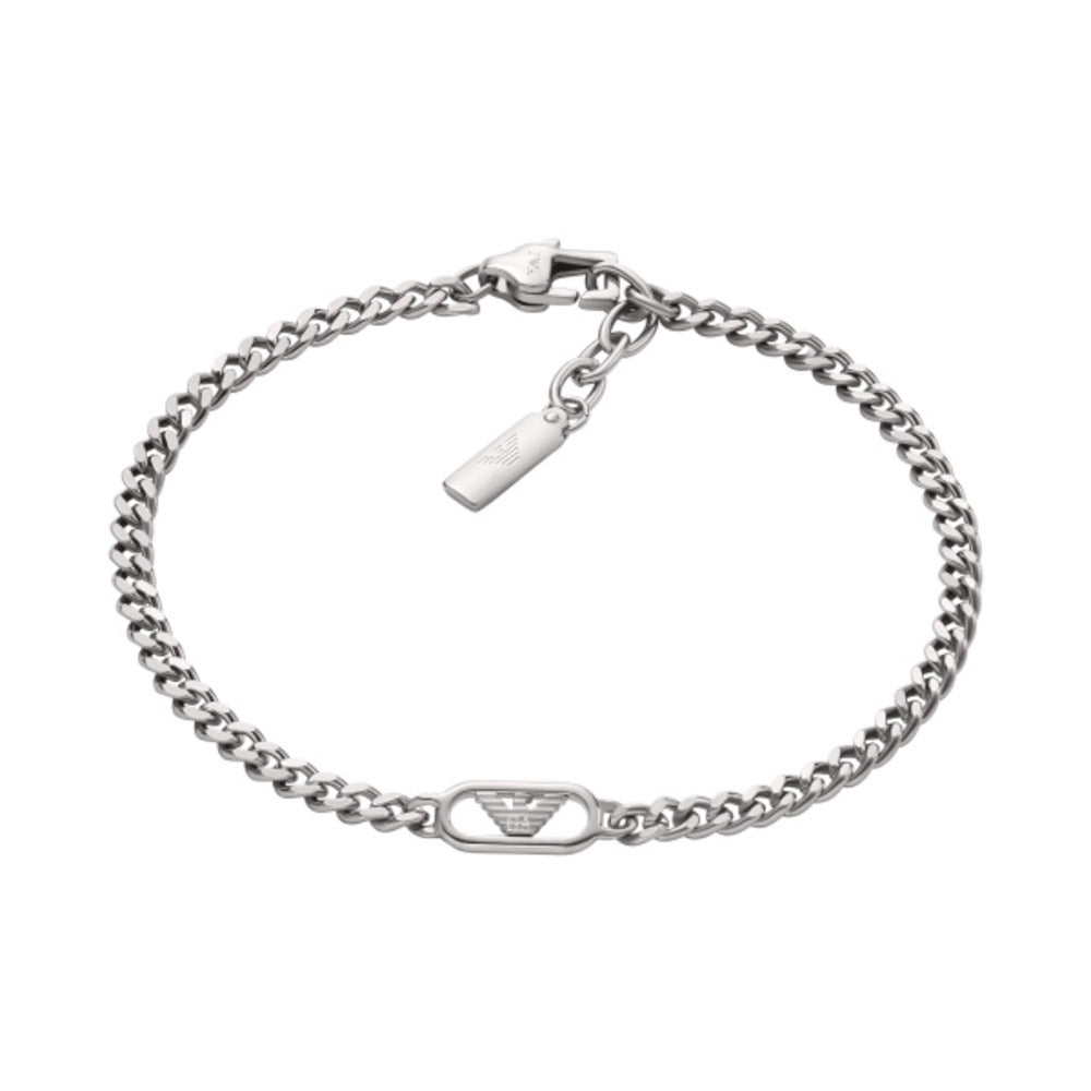 Men Eagle Logo Silver Bracelet