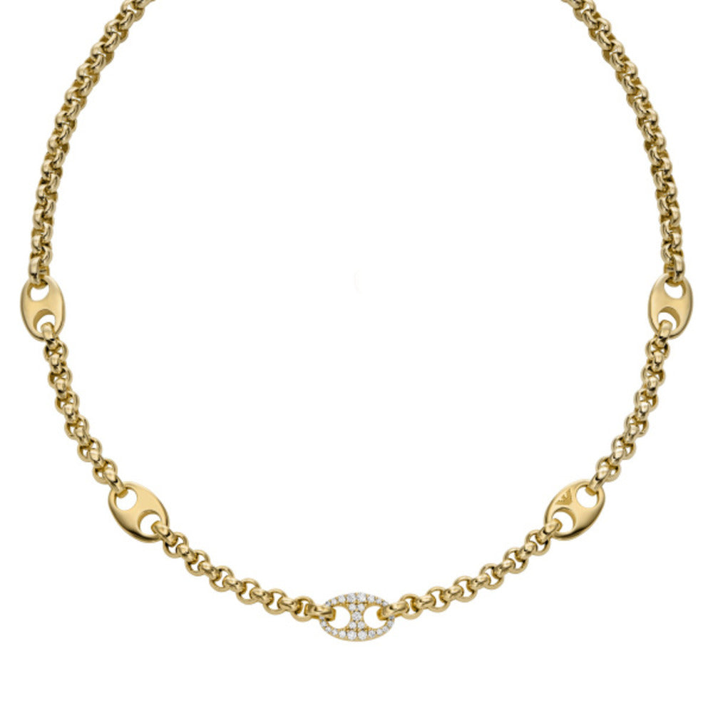 Women Eagle Logo Gold Necklace