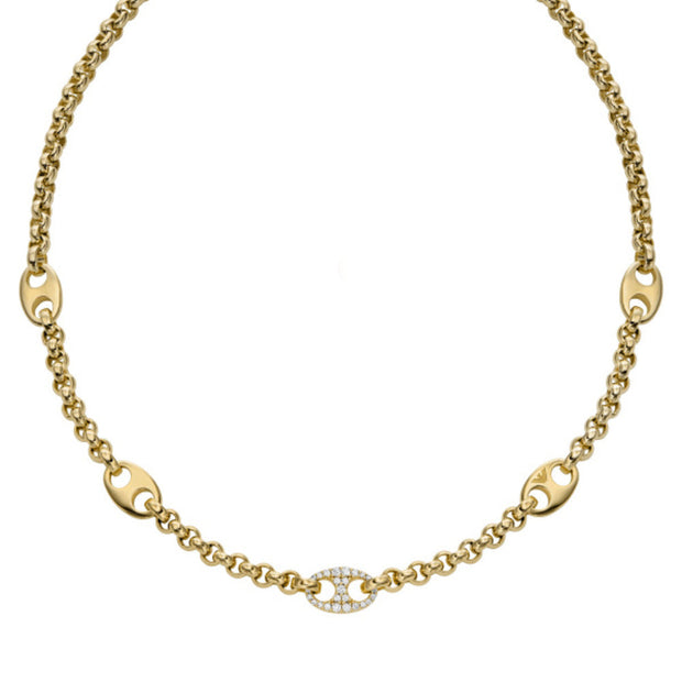 Women Eagle Logo Gold Necklace