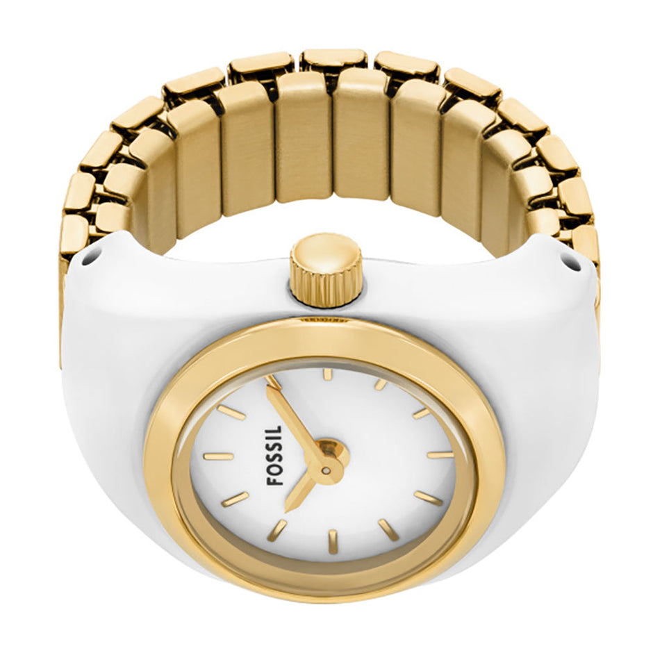 Women White Ring Watch