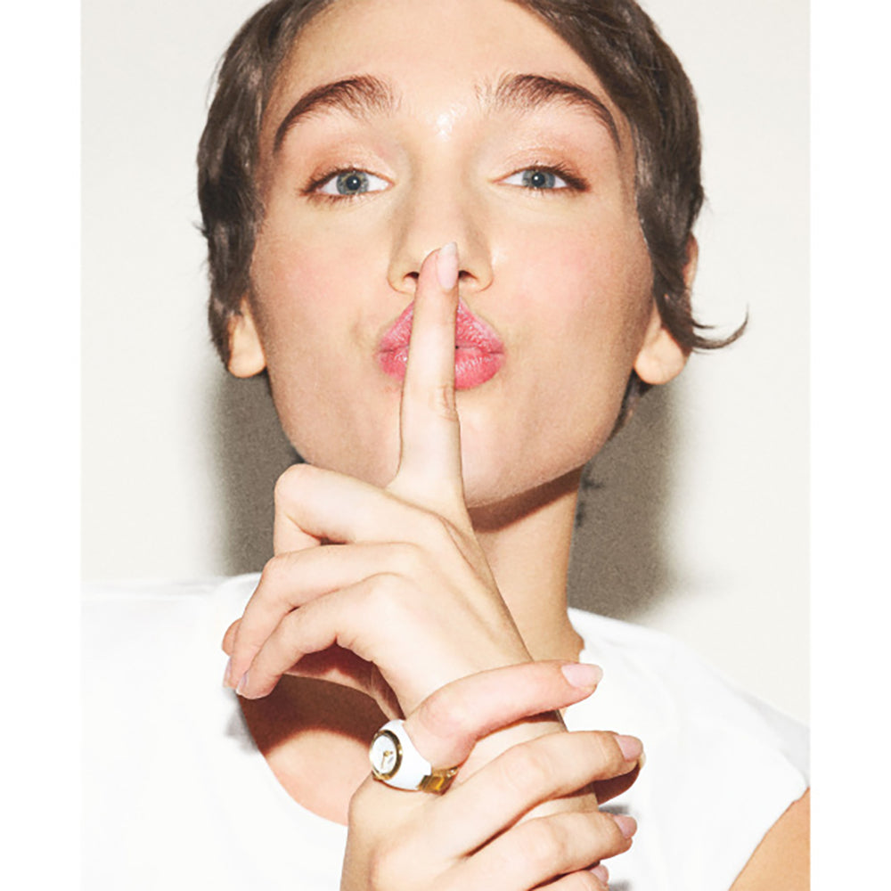 Women White Ring Watch