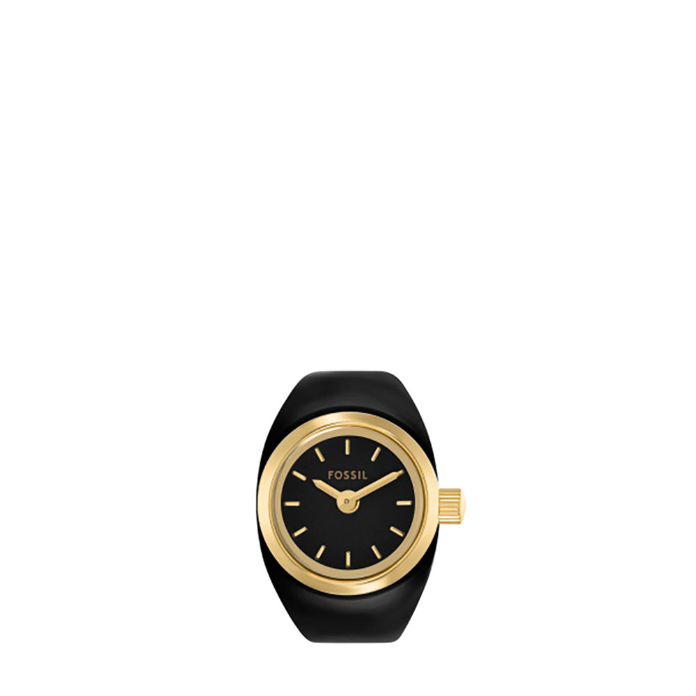 Women Black Ring Watch