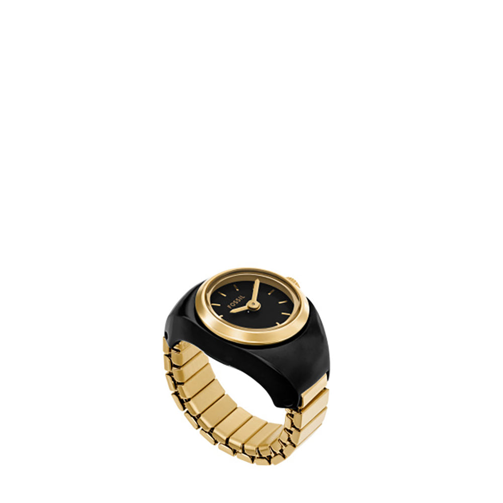 Women Black Ring Watch