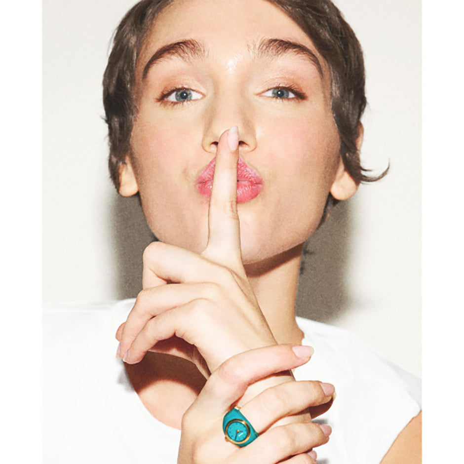 Women Blue Ring Watch