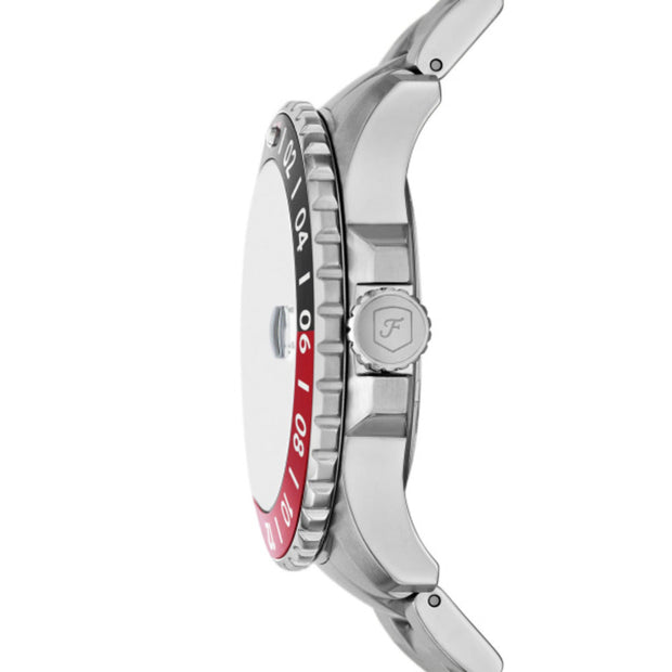 ساعة فوسيل زرقاء/فضية رجالية مقاس