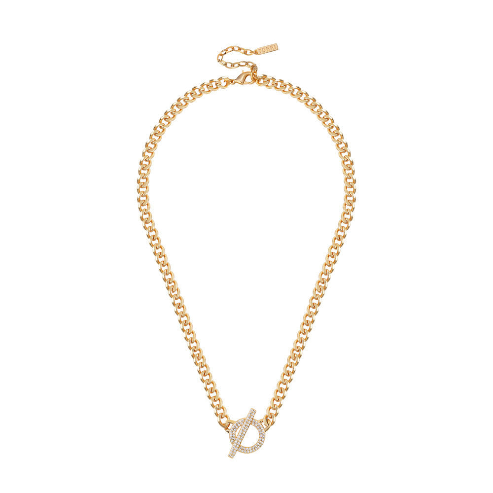 Women Orietta O Crossed Blue Necklace