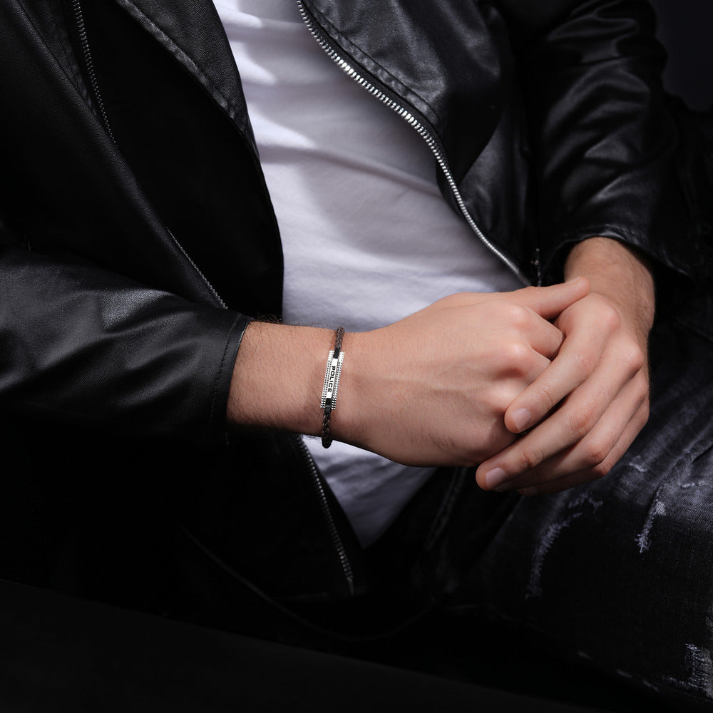 Men Gripcord Two Tone Bracelet