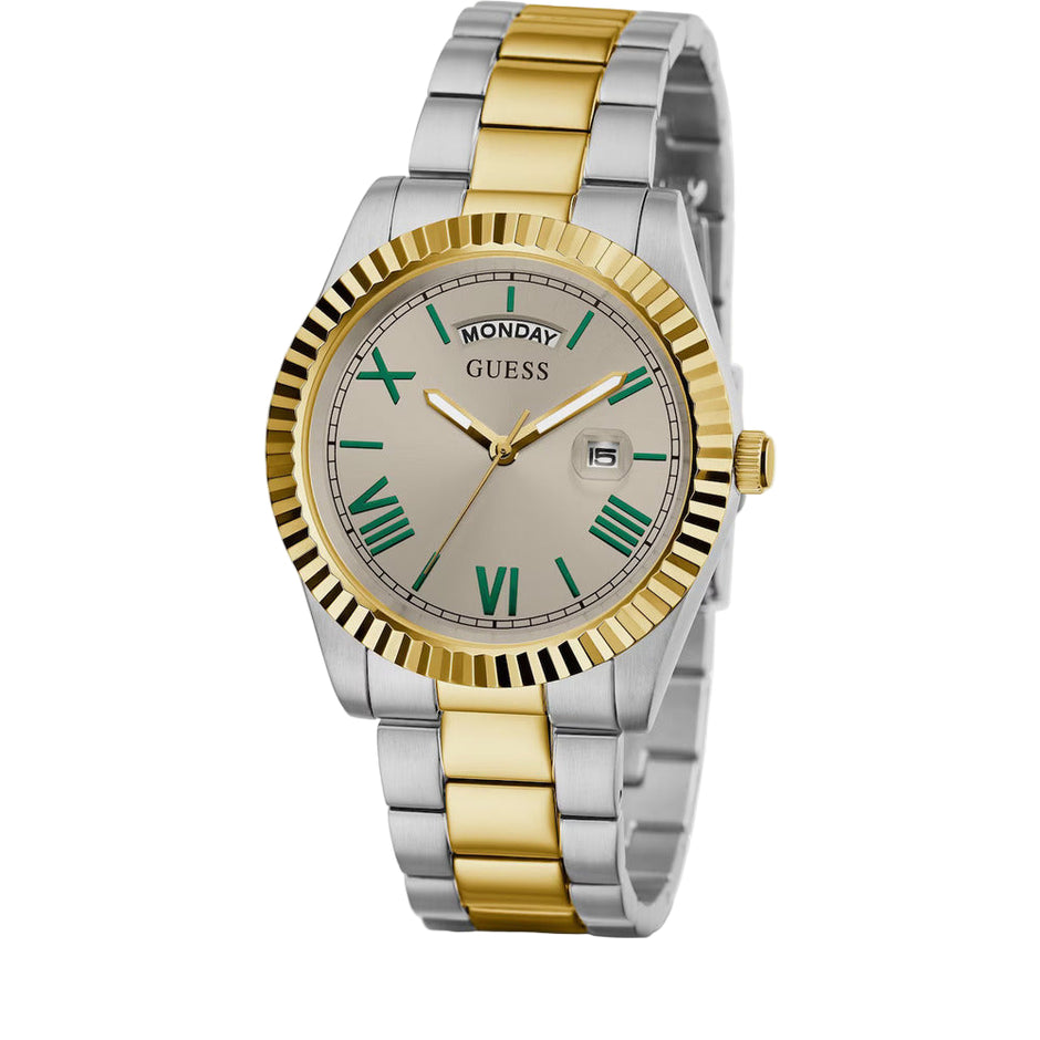 Men Guess Dress Two Tone Watch