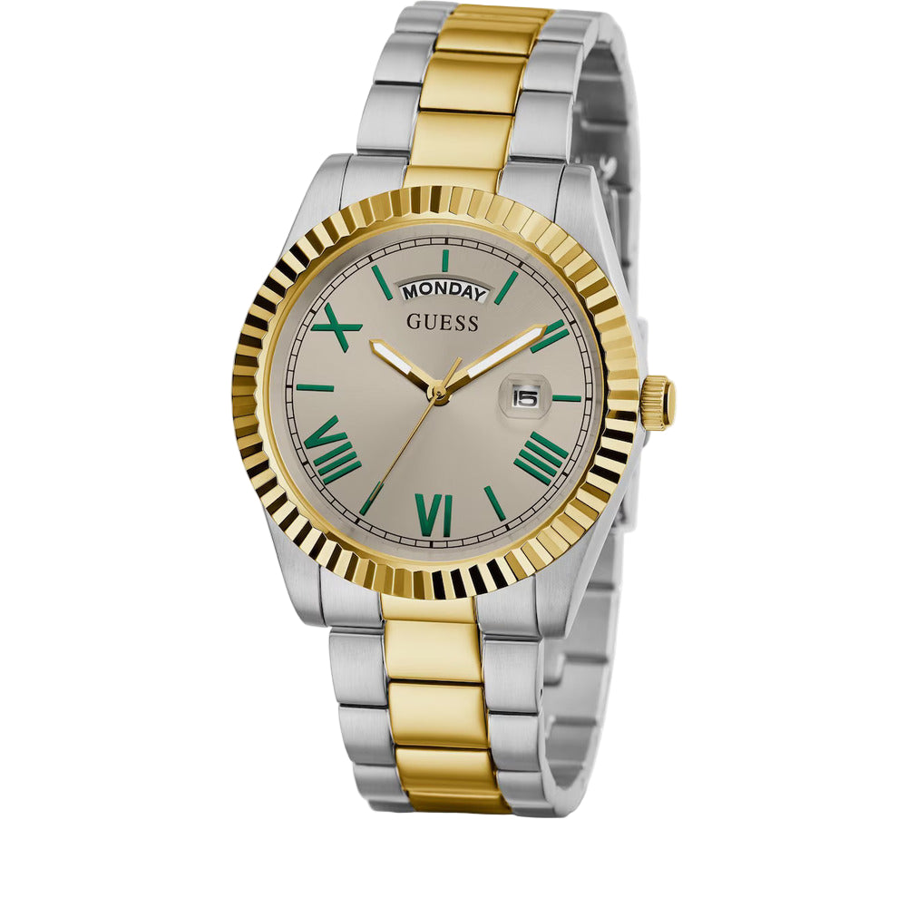 Men Guess Dress Two Tone Watch