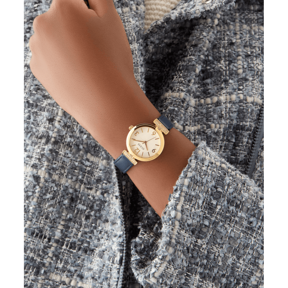 Women Guess Bejeweled Blue Watch
