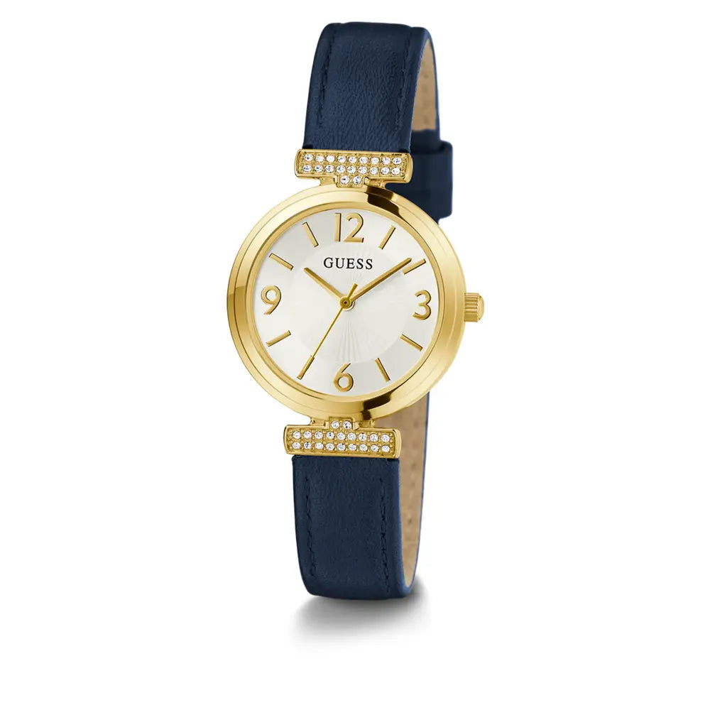 Women Guess Bejeweled Blue Watch