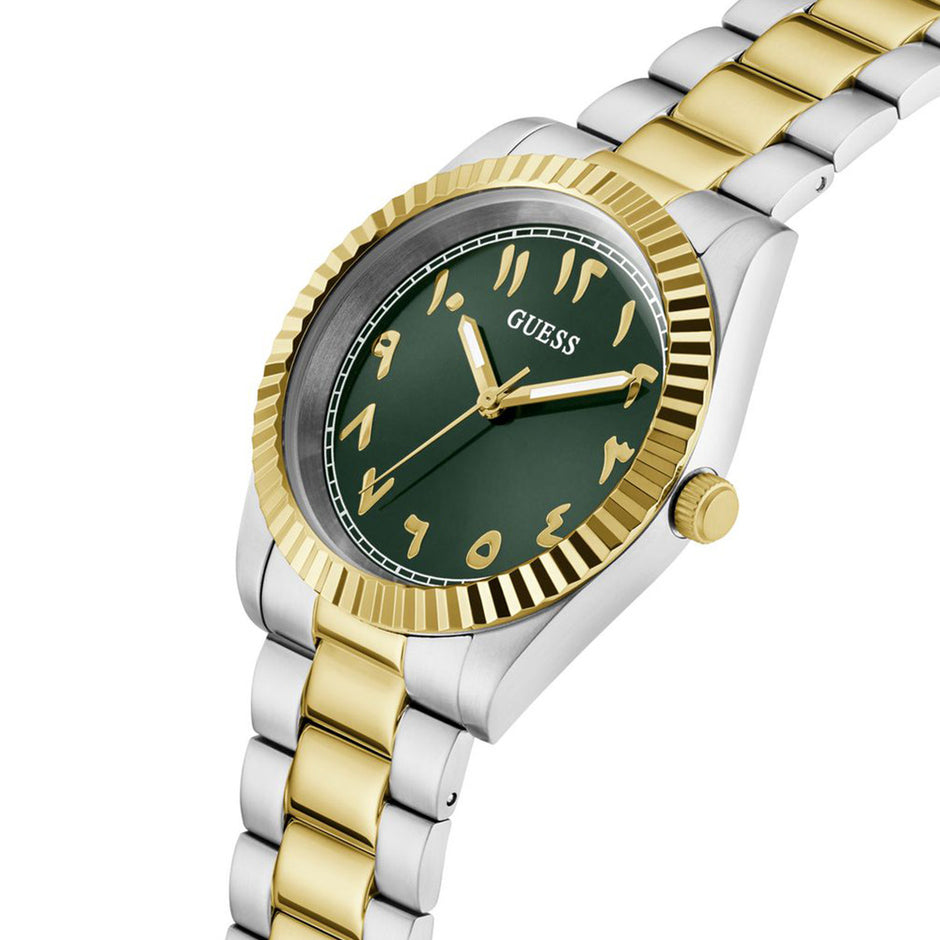 Men Guess Dress Two Tone Watch