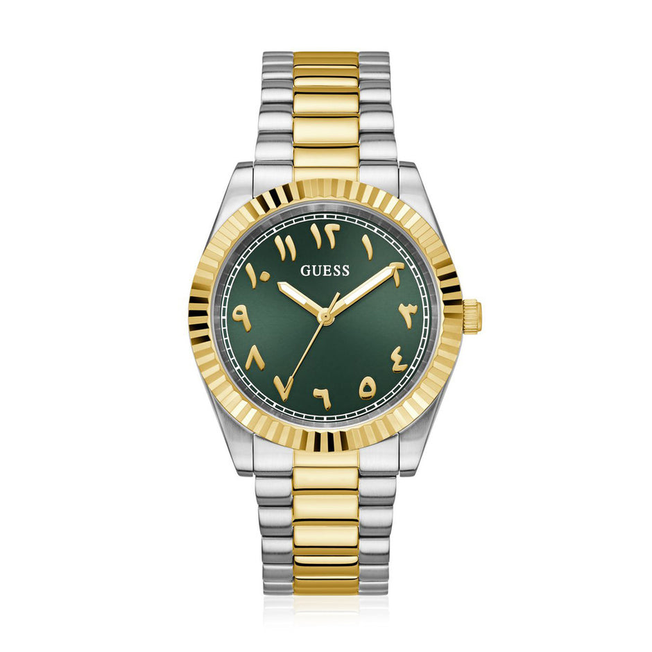 Men Guess Dress Two Tone Watch