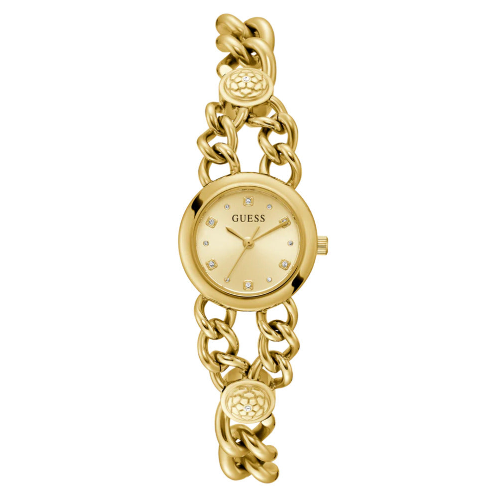Women Guess Bejeweled Gold Watch