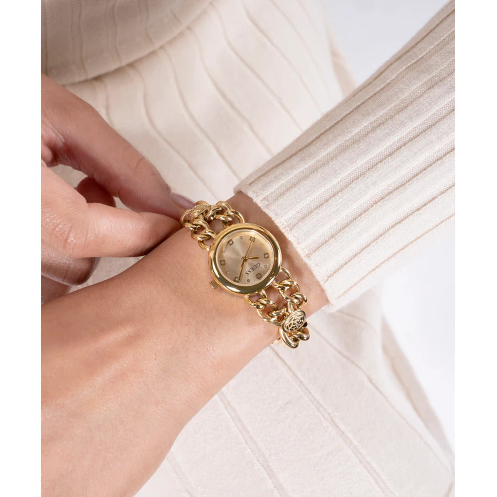Women Guess Bejeweled Gold Watch