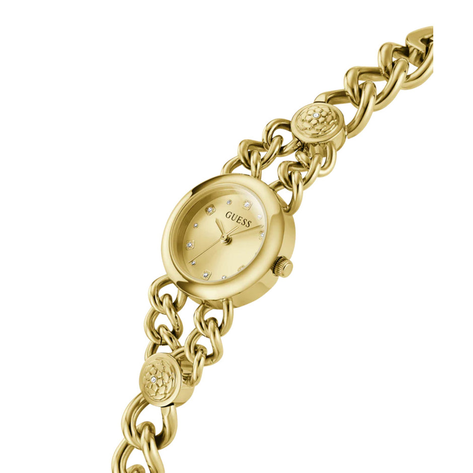 Women Guess Bejeweled Gold Watch
