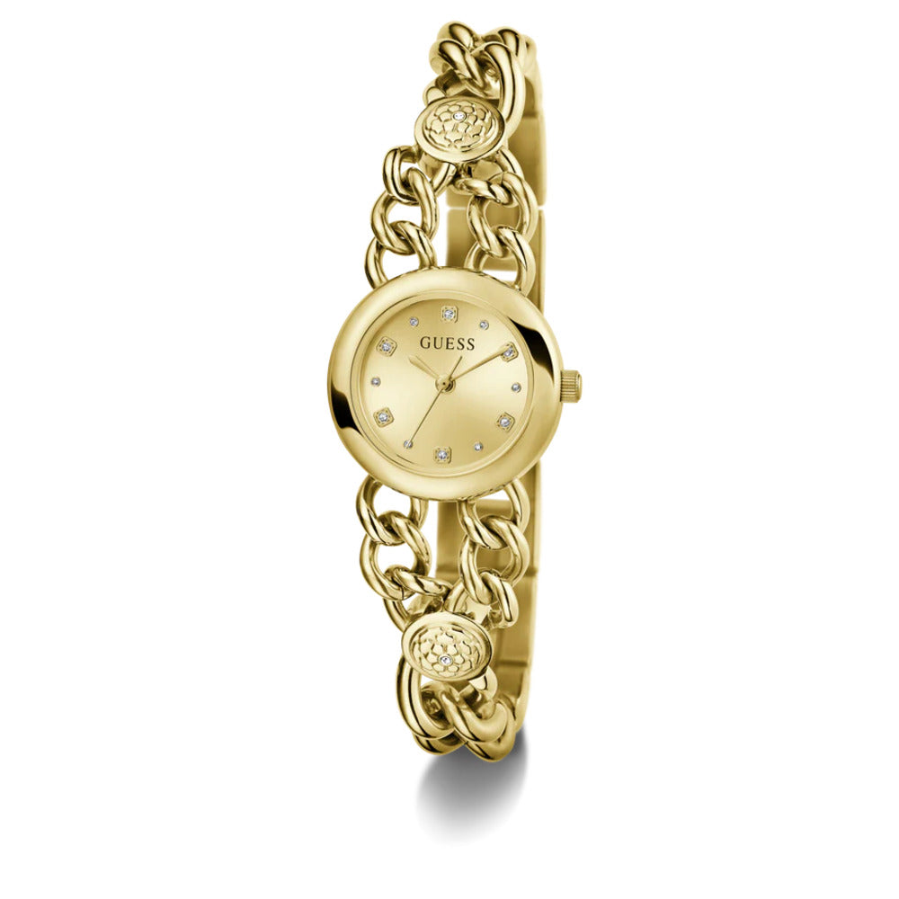 Women Guess Bejeweled Gold Watch