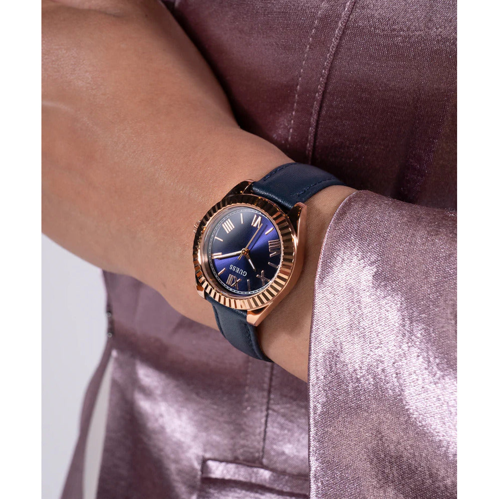 Women Guess Dress Blue Watch
