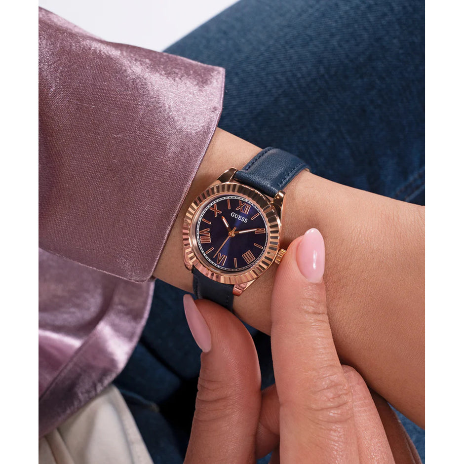 Women Guess Dress Blue Watch