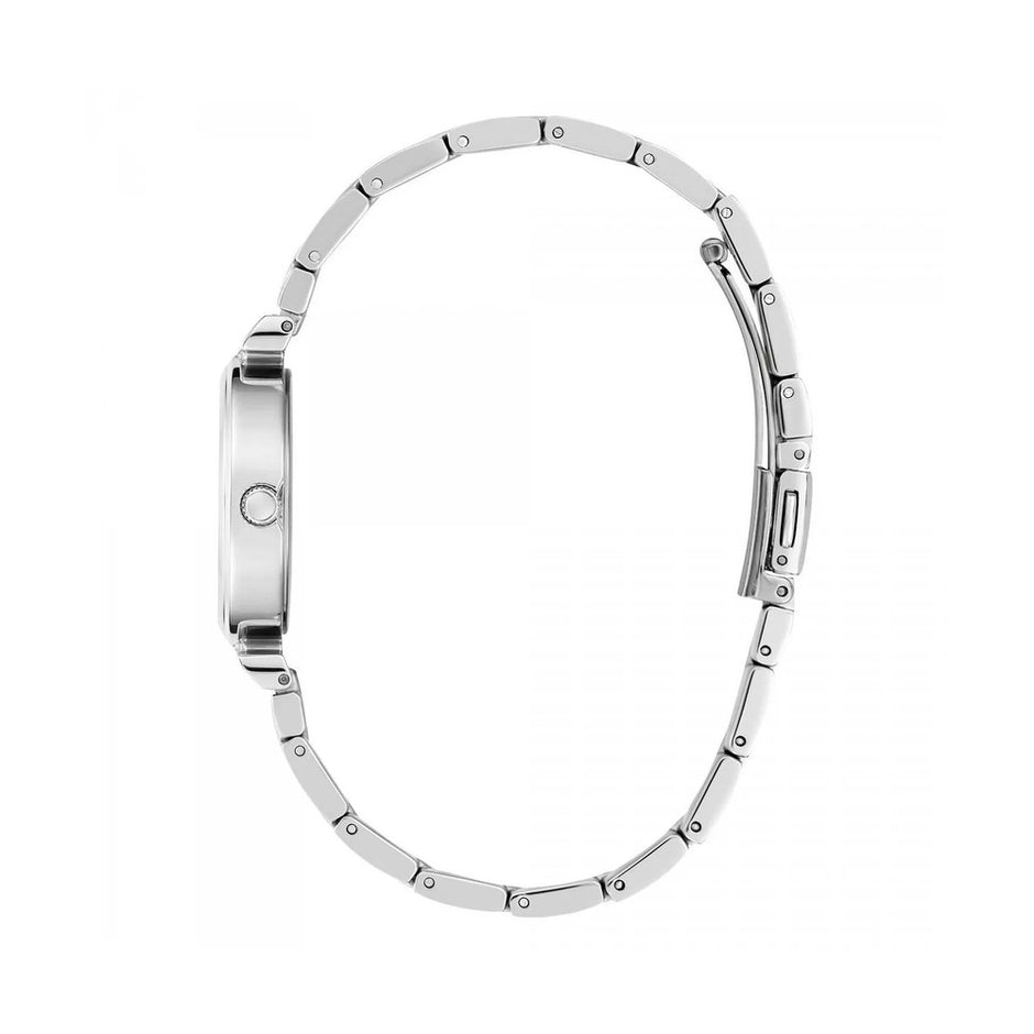 Women Guess Bejeweled Silver Watch