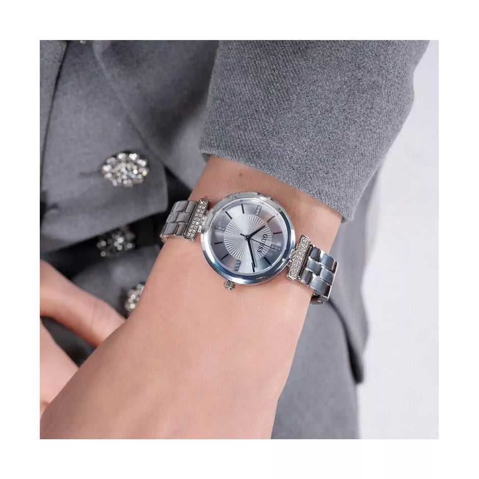Women Guess Bejeweled Silver Watch