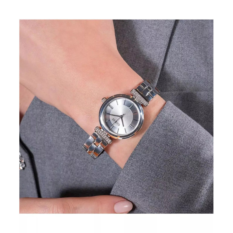 Women Guess Bejeweled Silver Watch