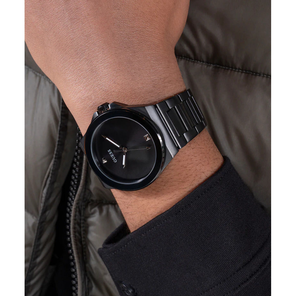 Men Guess Dress Black Watch