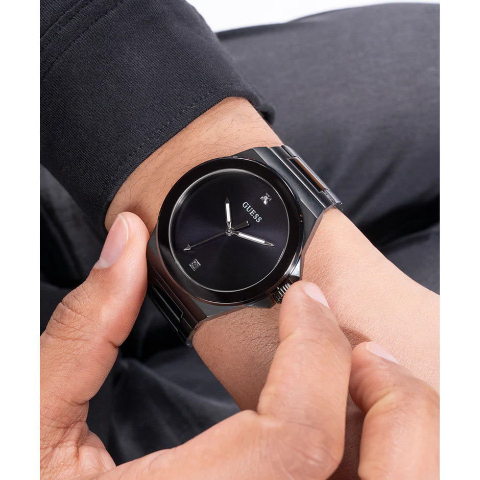 Men Guess Dress Black Watch