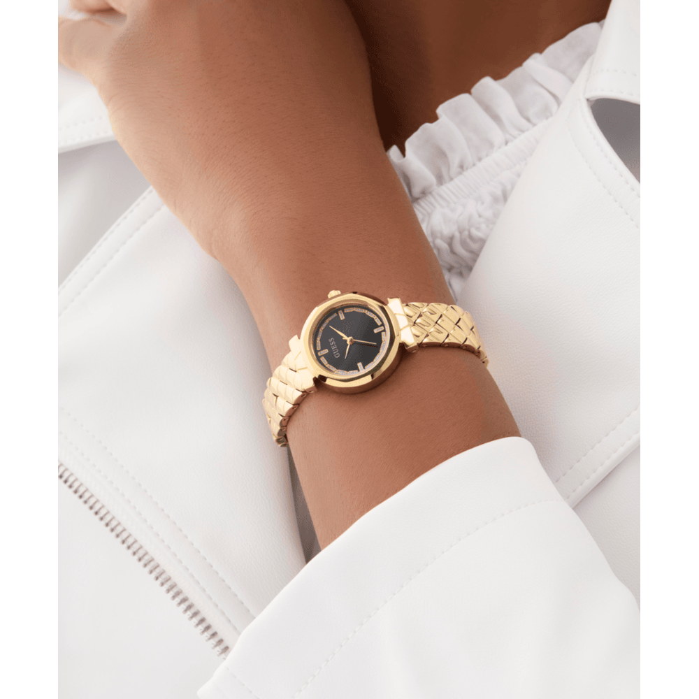 Women Guess Bejeweled Gold Watch