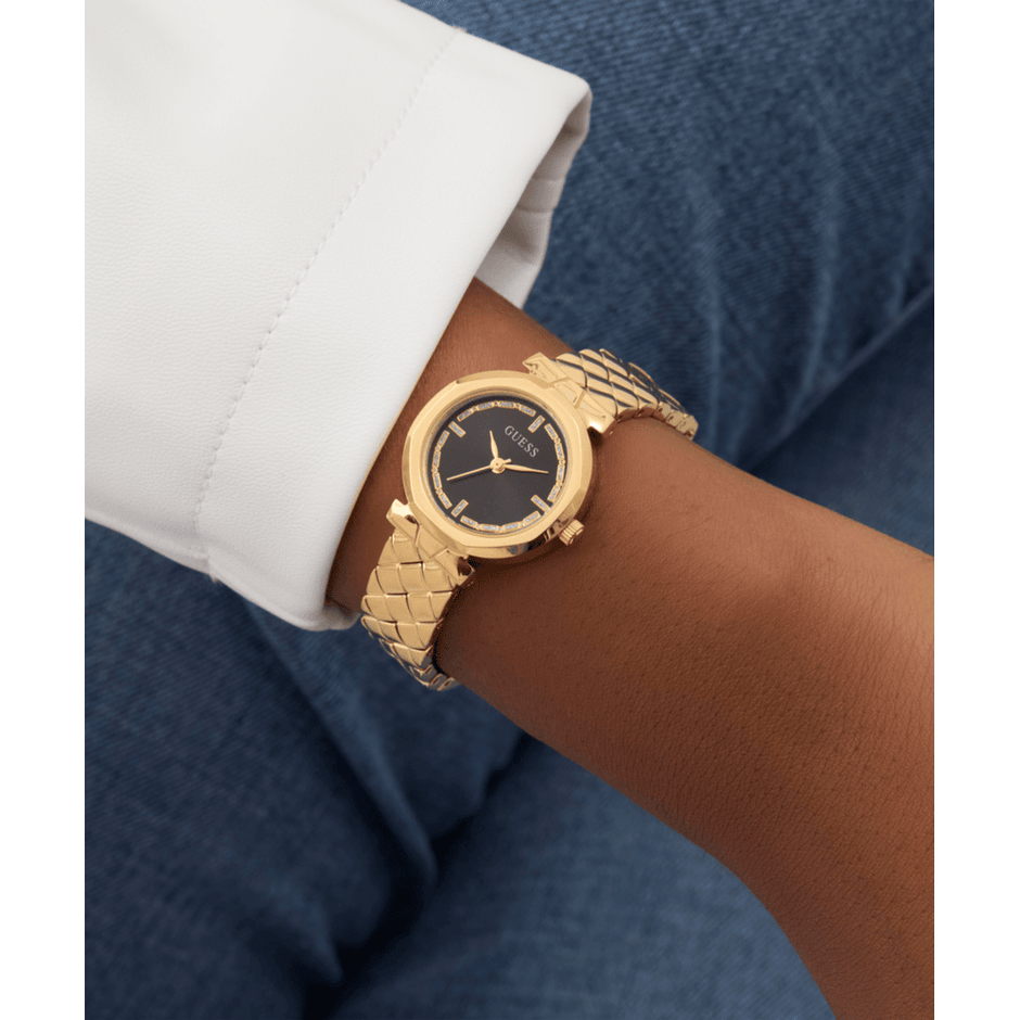 Women Guess Bejeweled Gold Watch