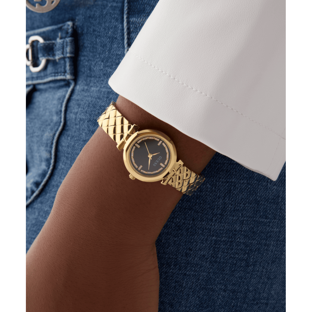 Women Guess Bejeweled Gold Watch