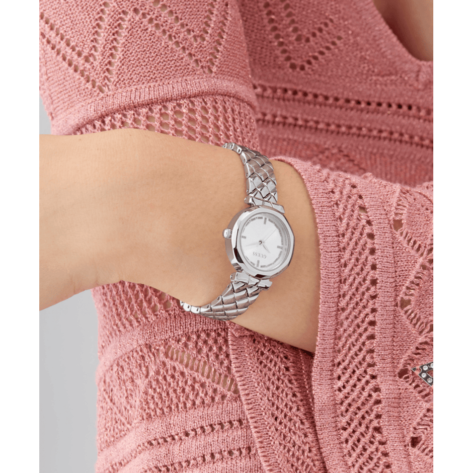 Women Guess Bejeweled Silver Watch