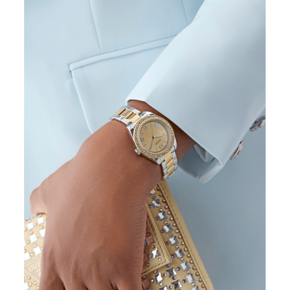 Women Guess Dress Two Tone Watch