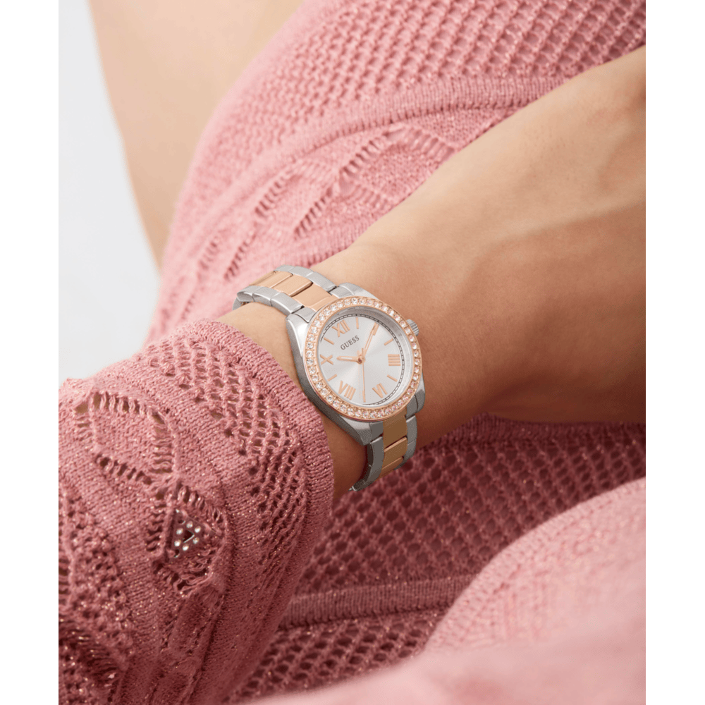 Women Guess Dress Two Tone Watch